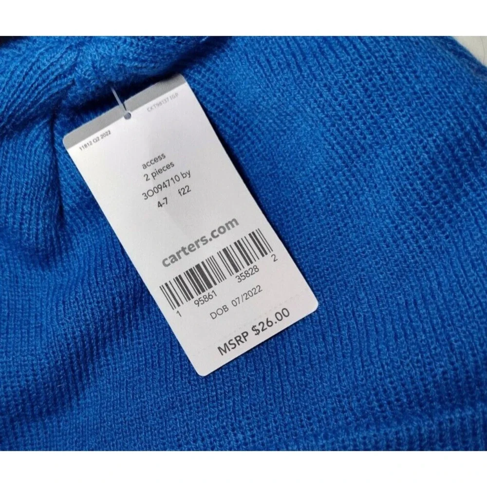 Carter's‎ Hat Mittens Set Blue boys 4 7